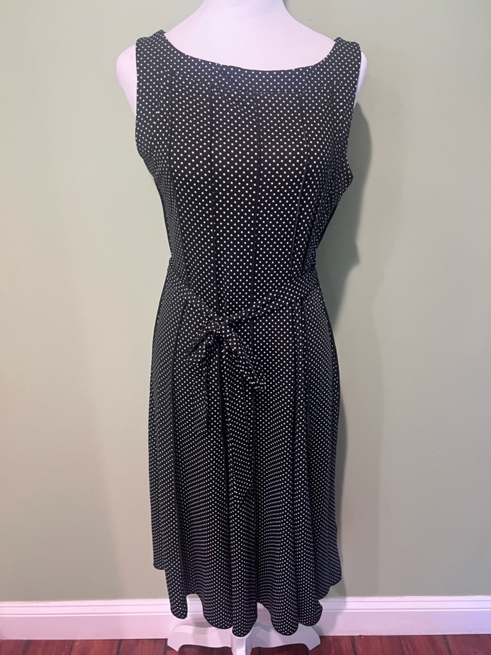 Voir Voir Black Dress with White Polka Dots